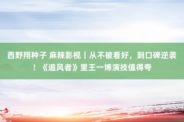 西野翔种子 麻辣影视｜从不被看好，到口碑逆袭！《追风者》里王一博演技值得夸