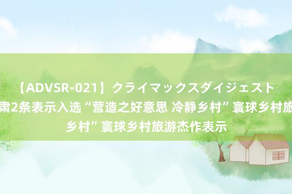 【ADVSR-021】クライマックスダイジェスト 姦鬼 ’10 甘肃2条表示入选“营造之好意思 冷静乡村”寰球乡村旅游杰作表示