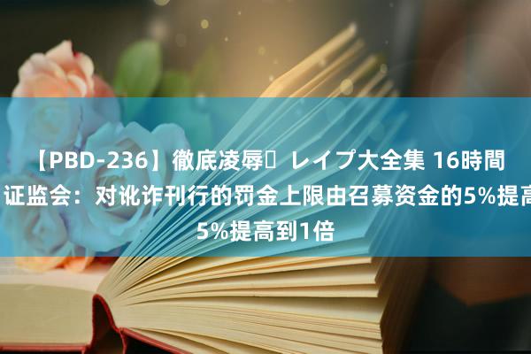 【PBD-236】徹底凌辱・レイプ大全集 16時間 第2集 证监会：对讹诈刊行的罚金上限由召募资金的5%提高到1倍