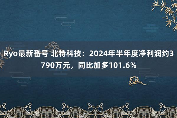 Ryo最新番号 北特科技：2024年半年度净利润约3790万元，同比加多101.6%