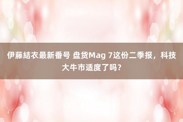 伊藤結衣最新番号 盘货Mag 7这份二季报，科技大牛市适度了吗？