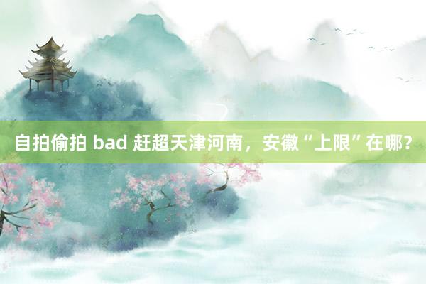 自拍偷拍 bad 赶超天津河南，安徽“上限”在哪？