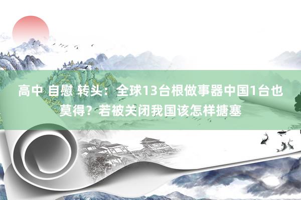 高中 自慰 转头：全球13台根做事器中国1台也莫得？若被关闭我国该怎样搪塞